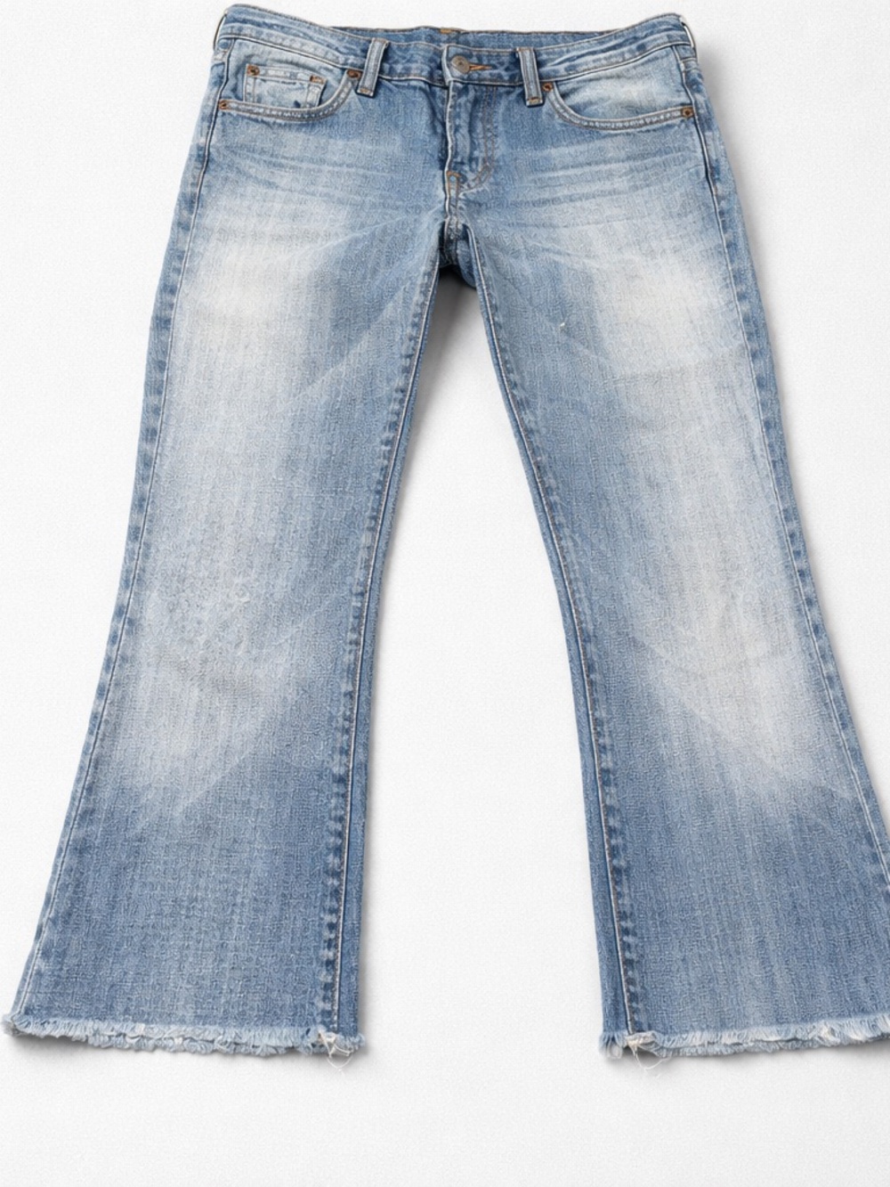 7 For All Mankind Light Blue Cropped Flare Jeans